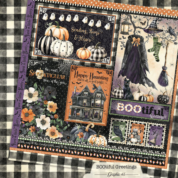 GRAPHIC 45 GRAPHIC 45 BOOTIFUL GREETINGS SIGNATURE CUT-APART 12x12 CARDSTOCK