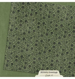 GRAPHIC 45 GRAPHIC 45 BOOTIFUL GREETINGS GOTHIC GREEN PATTERNS & SOLIDS 12x12 CARDSTOCK
