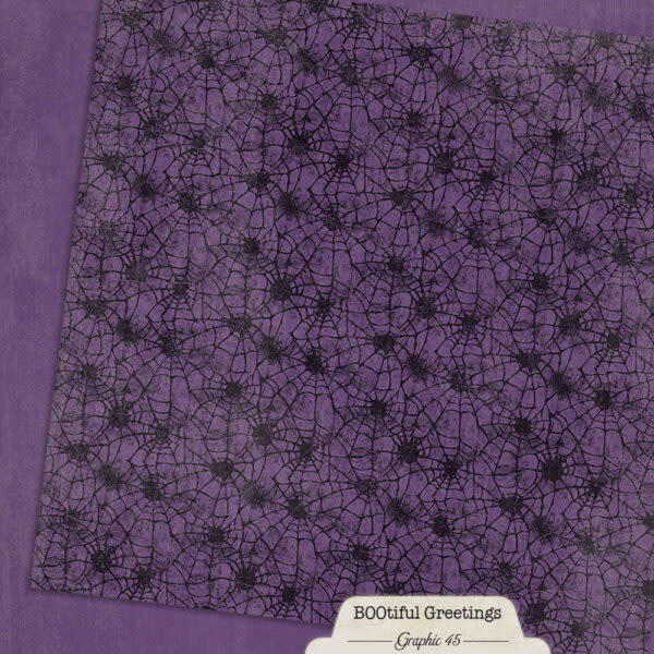 GRAPHIC 45 GRAPHIC 45 BOOTIFUL GREETINGS POTION PURPLE PATTERNS & SOLIDS 12x12 CARDSTOCK