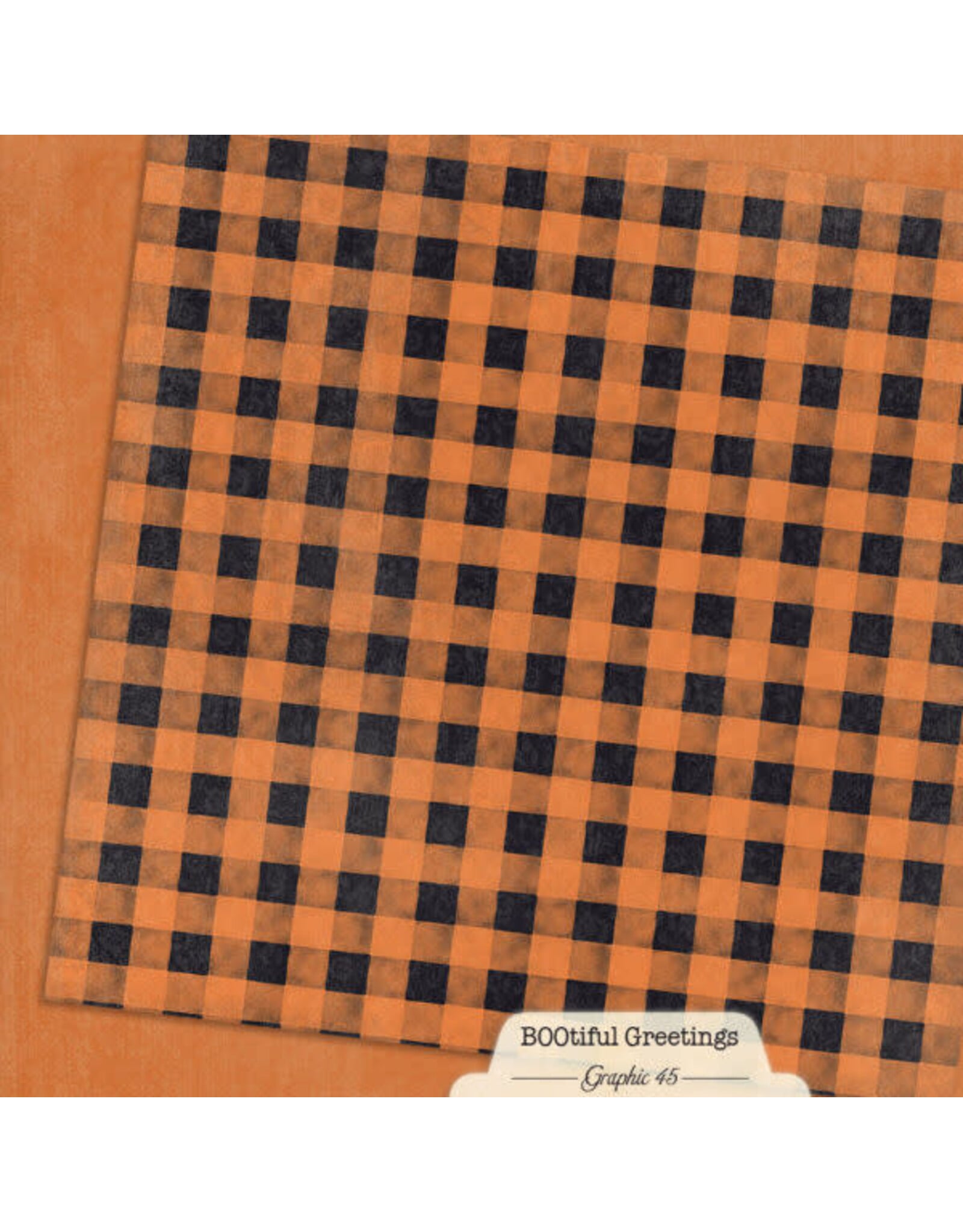 GRAPHIC 45 GRAPHIC 45 BOOTIFUL GREETINGS RUSTY ORANGE PATTERNS & SOLIDS 12x12 CARDSTOCK