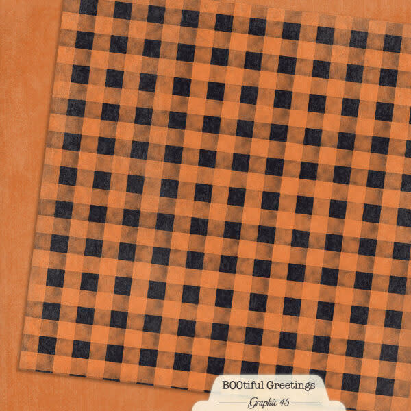GRAPHIC 45 GRAPHIC 45 BOOTIFUL GREETINGS RUSTY ORANGE PATTERNS & SOLIDS 12x12 CARDSTOCK