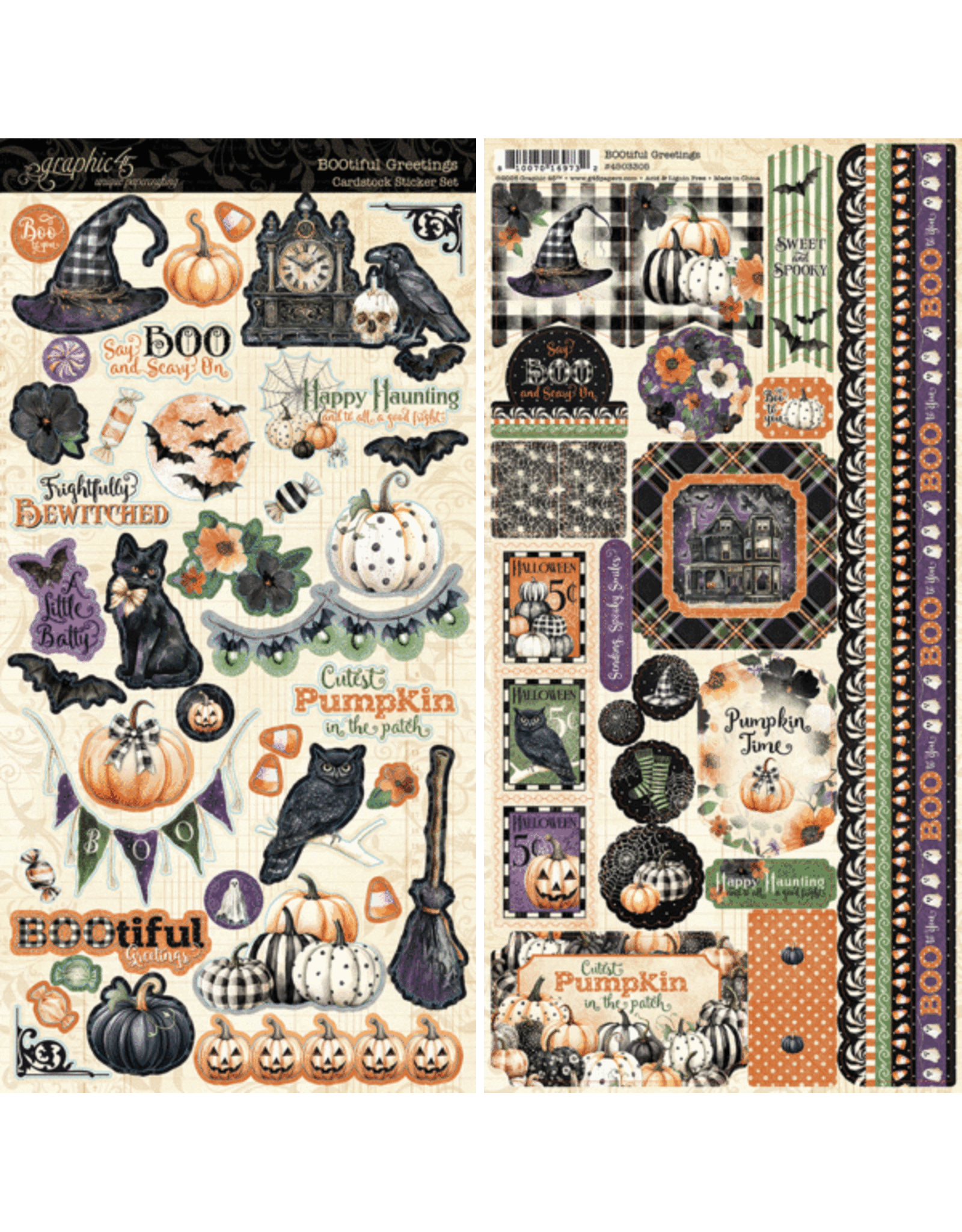 GRAPHIC 45 GRAPHIC 45 BOOTIFUL GREETINGS CARDSTOCK STICKER SET