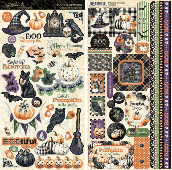 GRAPHIC 45 GRAPHIC 45 BOOTIFUL GREETINGS CARDSTOCK STICKER SET