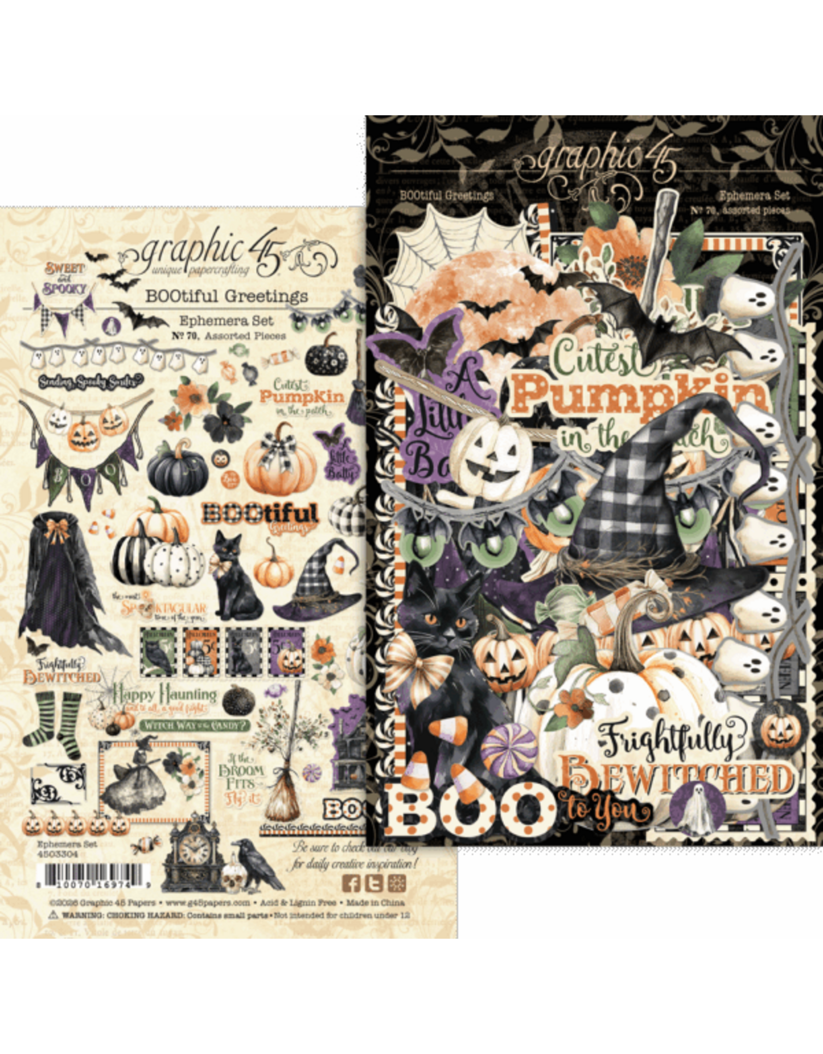 GRAPHIC 45 GRAPHIC 45 BOOTIFUL GREETINGS EPHEMERA SET