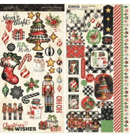 GRAPHIC 45 GRAPHIC 45 MERRY-FUL GREETINGS CARDSTOCK STICKER SET
