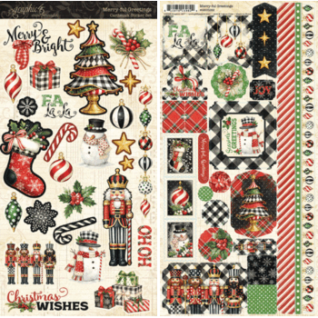 GRAPHIC 45 GRAPHIC 45 MERRY-FUL GREETINGS CARDSTOCK STICKER SET