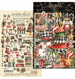 GRAPHIC 45 GRAPHIC 45 MERRY-FUL GREETINGS EPHEMERA SET