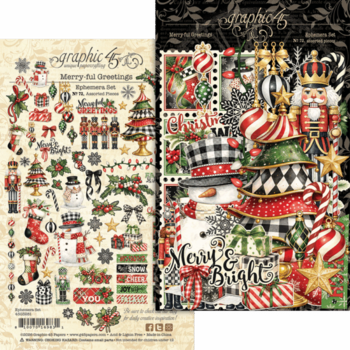 GRAPHIC 45 GRAPHIC 45 MERRY-FUL GREETINGS EPHEMERA SET