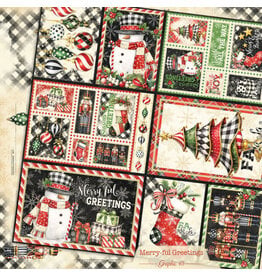 GRAPHIC 45 GRAPHIC 45 MERRY-FUL GREETINGS JOURNALING CUT-APART 12x12 CARDSTOCK