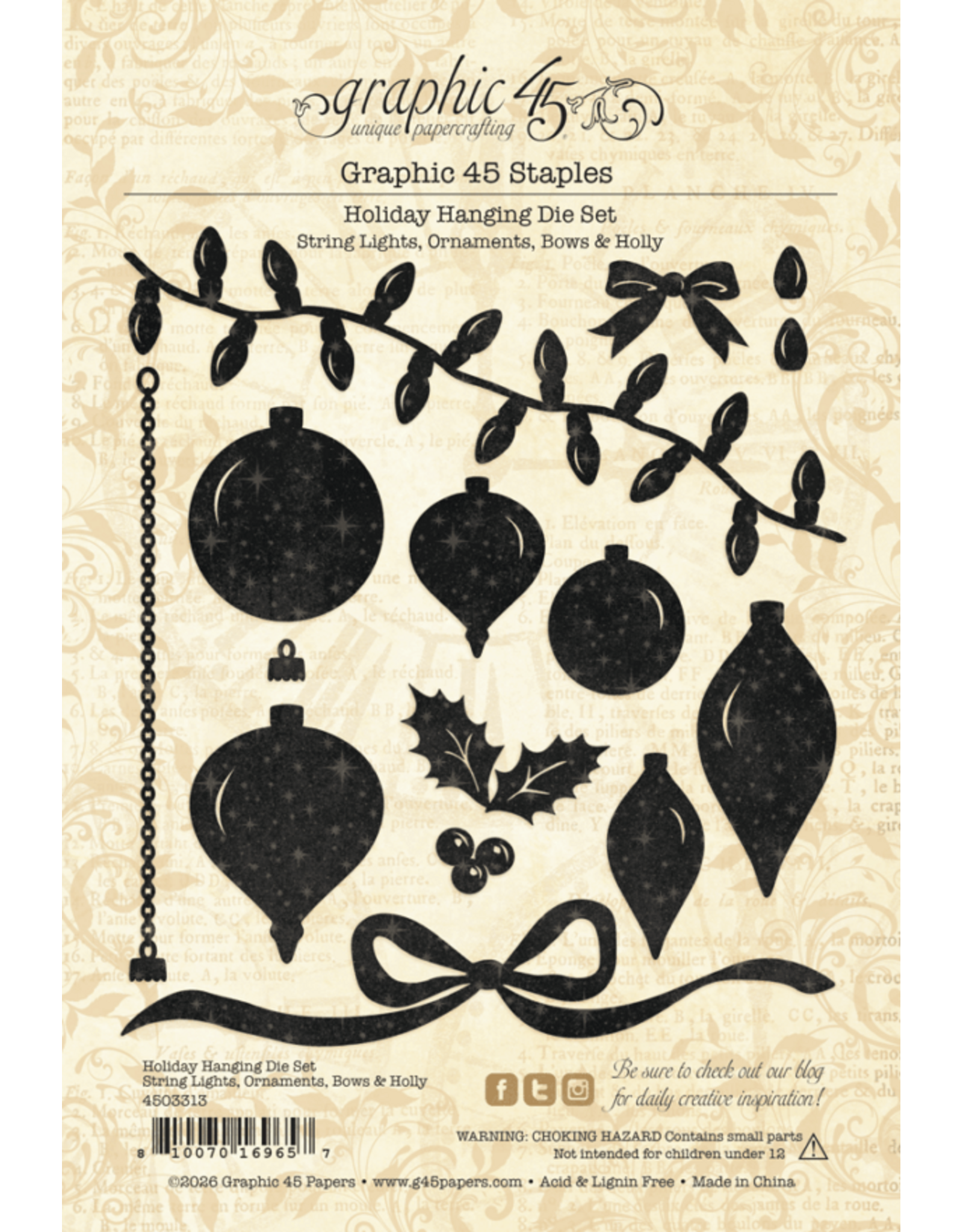 GRAPHIC 45 GRAPHIC 45 HOLIDAY HANGING DIE SET