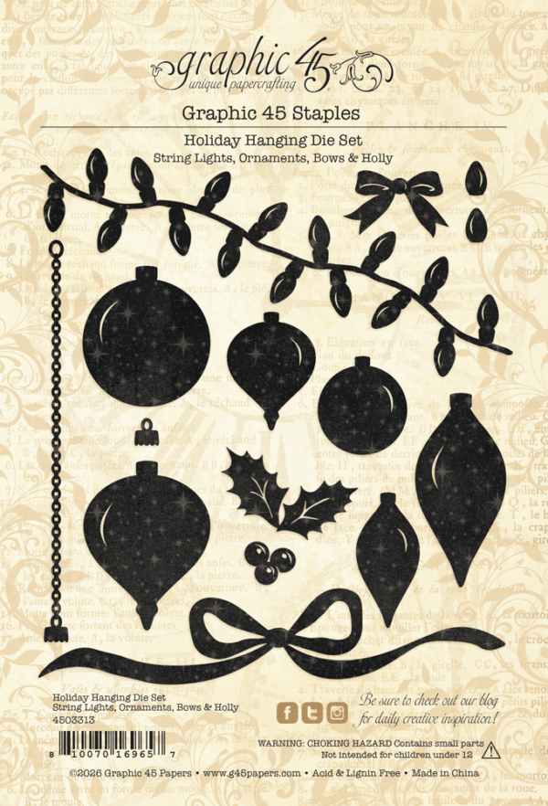 GRAPHIC 45 GRAPHIC 45 HOLIDAY HANGING DIE SET
