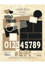 GRAPHIC 45 GRAPHIC 45 POSTAGE STAMP COLLAGE & NUMBERS DIE SET