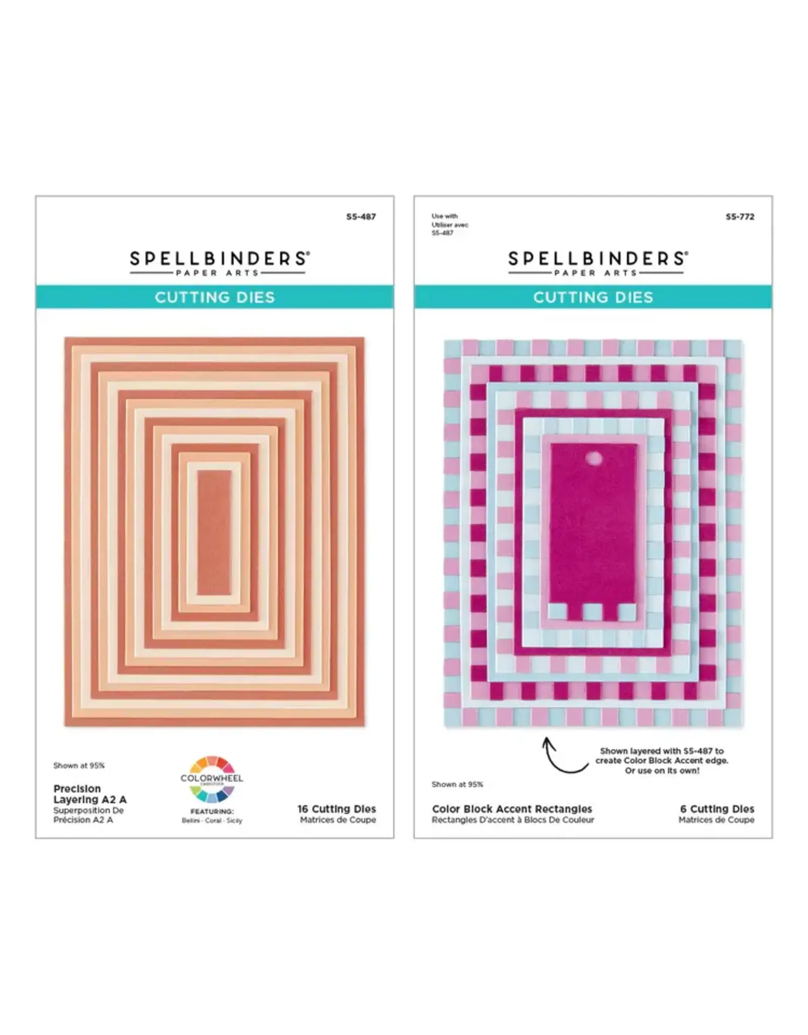 SPELLBINDERS SPELLBINDERS COLOR BLOCK ACCENT RECTANGLE DIE BUNDLE