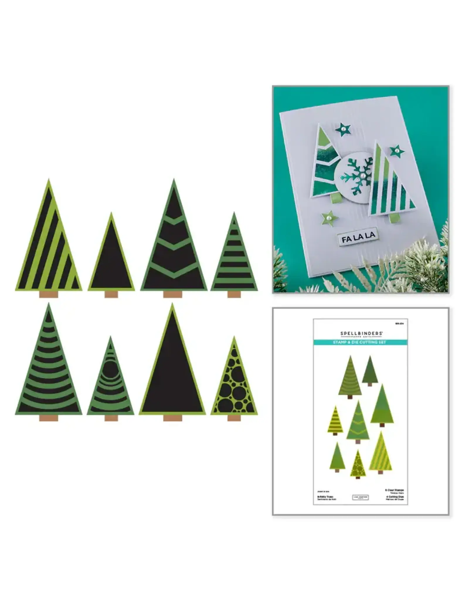 SPELLBINDERS SPELLBINDERS INFINITY TREES CLEAR STAMP & DIE SET