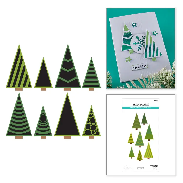 SPELLBINDERS SPELLBINDERS INFINITY TREES CLEAR STAMP & DIE SET