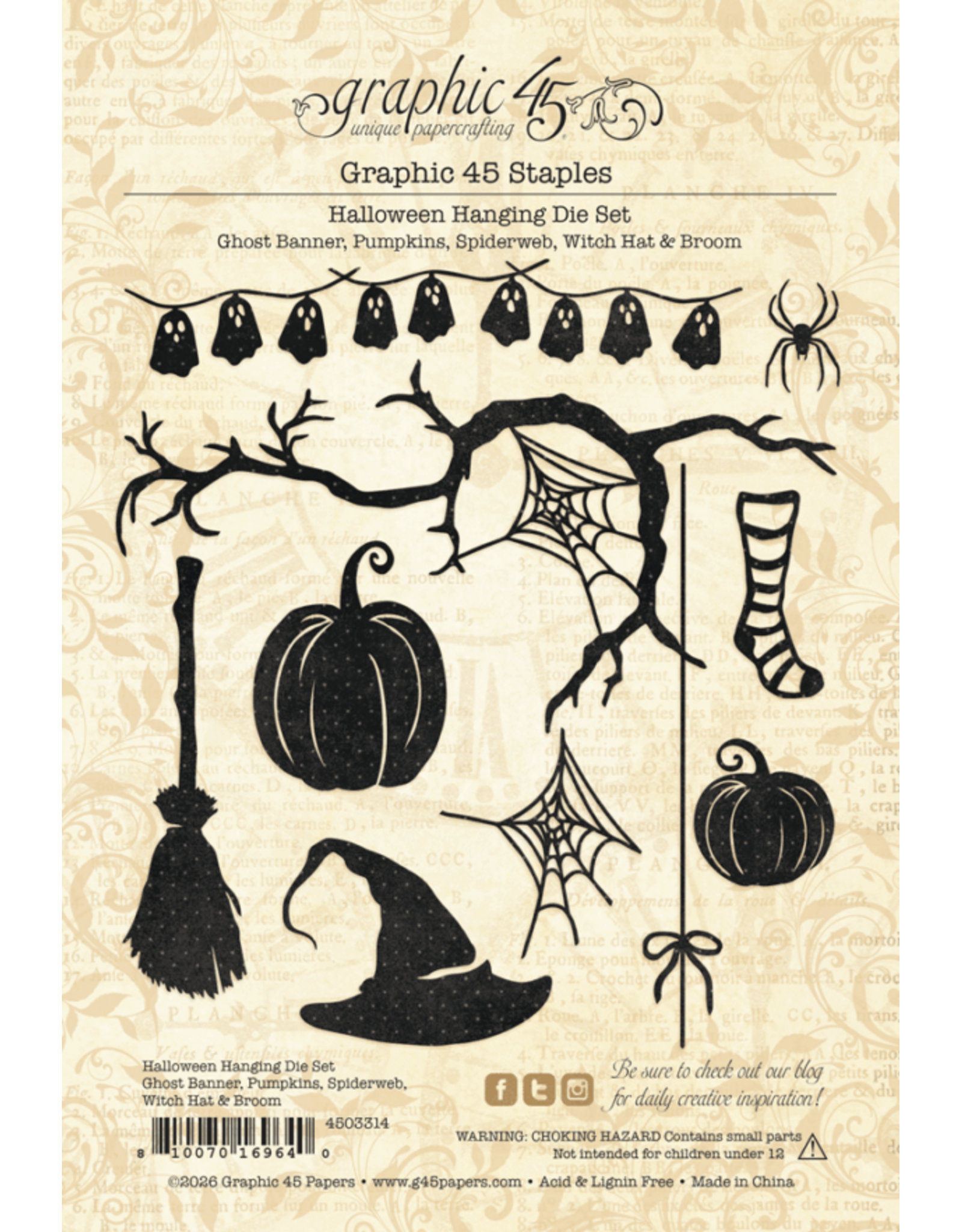 GRAPHIC 45 GRAPHIC 45 HALLOWEEN HANGING DIE SET