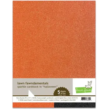 LAWN FAWN LAWN FAWN HALLOWEEN PACK 8.5x11 SPARKLE CARDSTOCK 5/PK