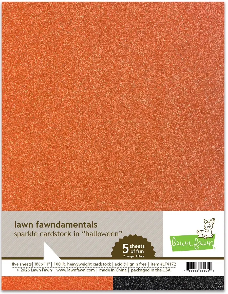 LAWN FAWN LAWN FAWN HALLOWEEN PACK 8.5x11 SPARKLE CARDSTOCK 5/PK