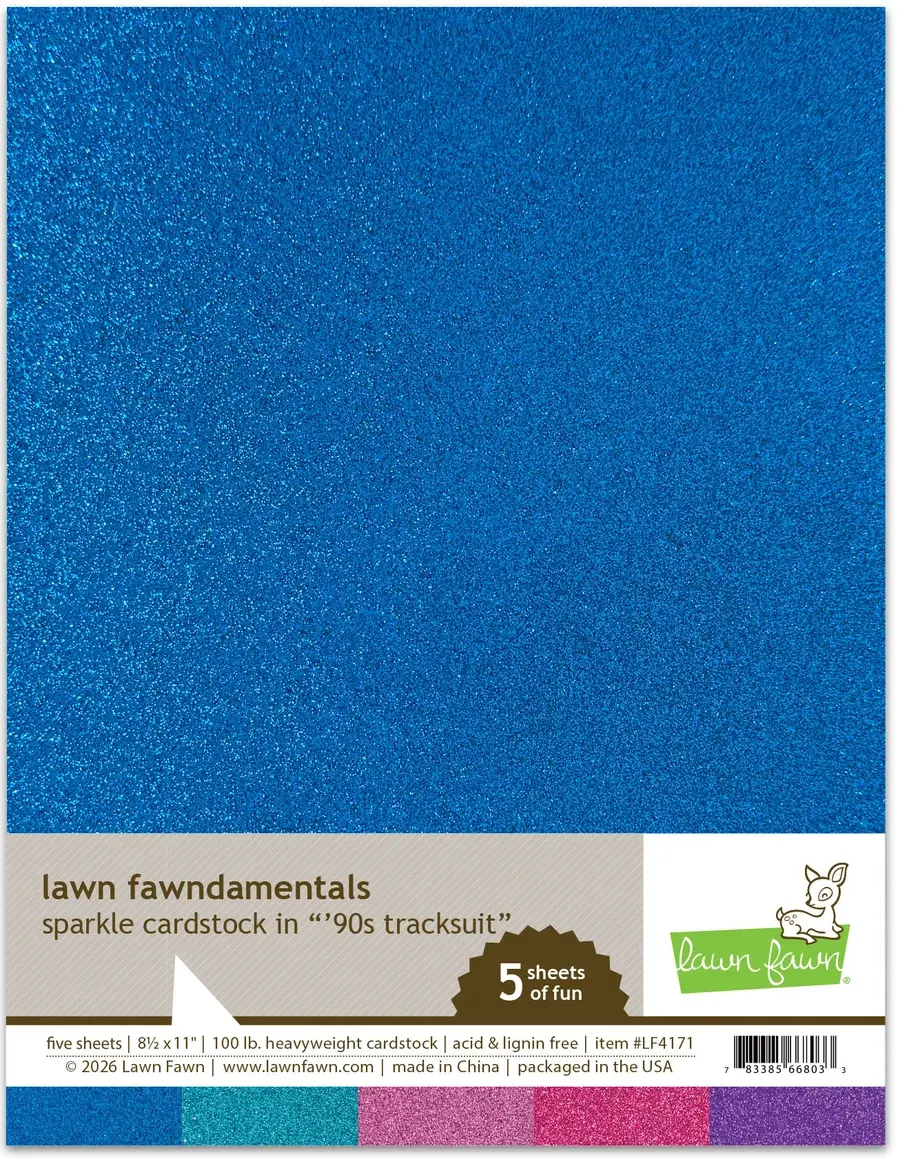 LAWN FAWN LAWN FAWN 90s TRACKSUIT 8.5x11 SPARKLE CARDSTOCK 5/PK