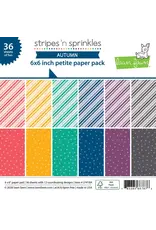 LAWN FAWN LAWN FAWN STRIPES 'N SPRINKLES AUTUMN 6x6 PETITE PAPER PACK 36 SHEETS
