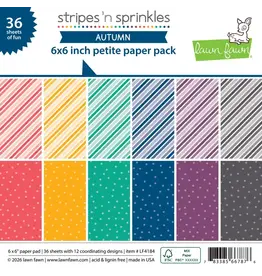 LAWN FAWN LAWN FAWN STRIPES 'N SPRINKLES AUTUMN 6x6 PETITE PAPER PACK 36 SHEETS