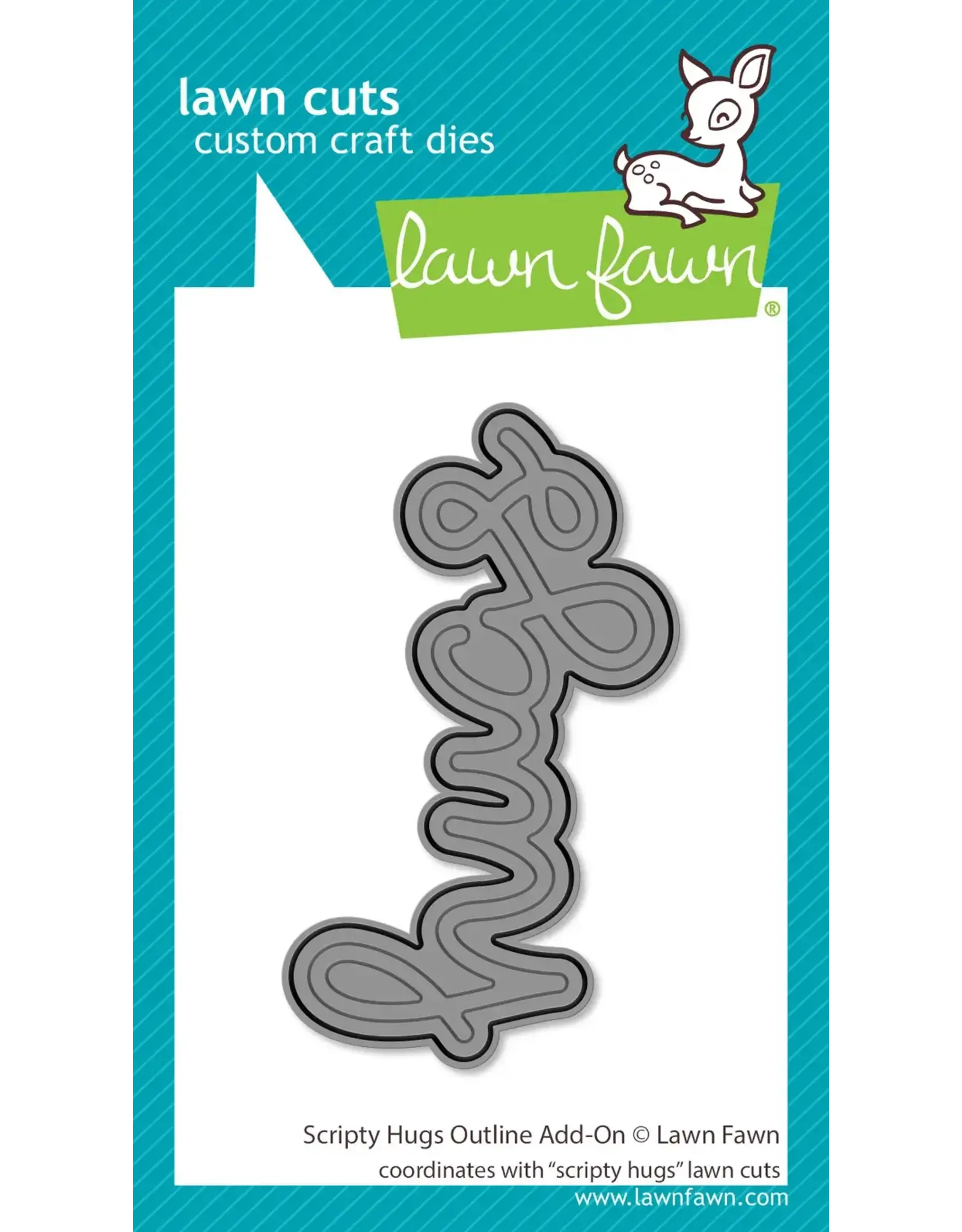 LAWN FAWN LAWN FAWN SCRIPTY HUGS OUTLINE ADD-ON DIE