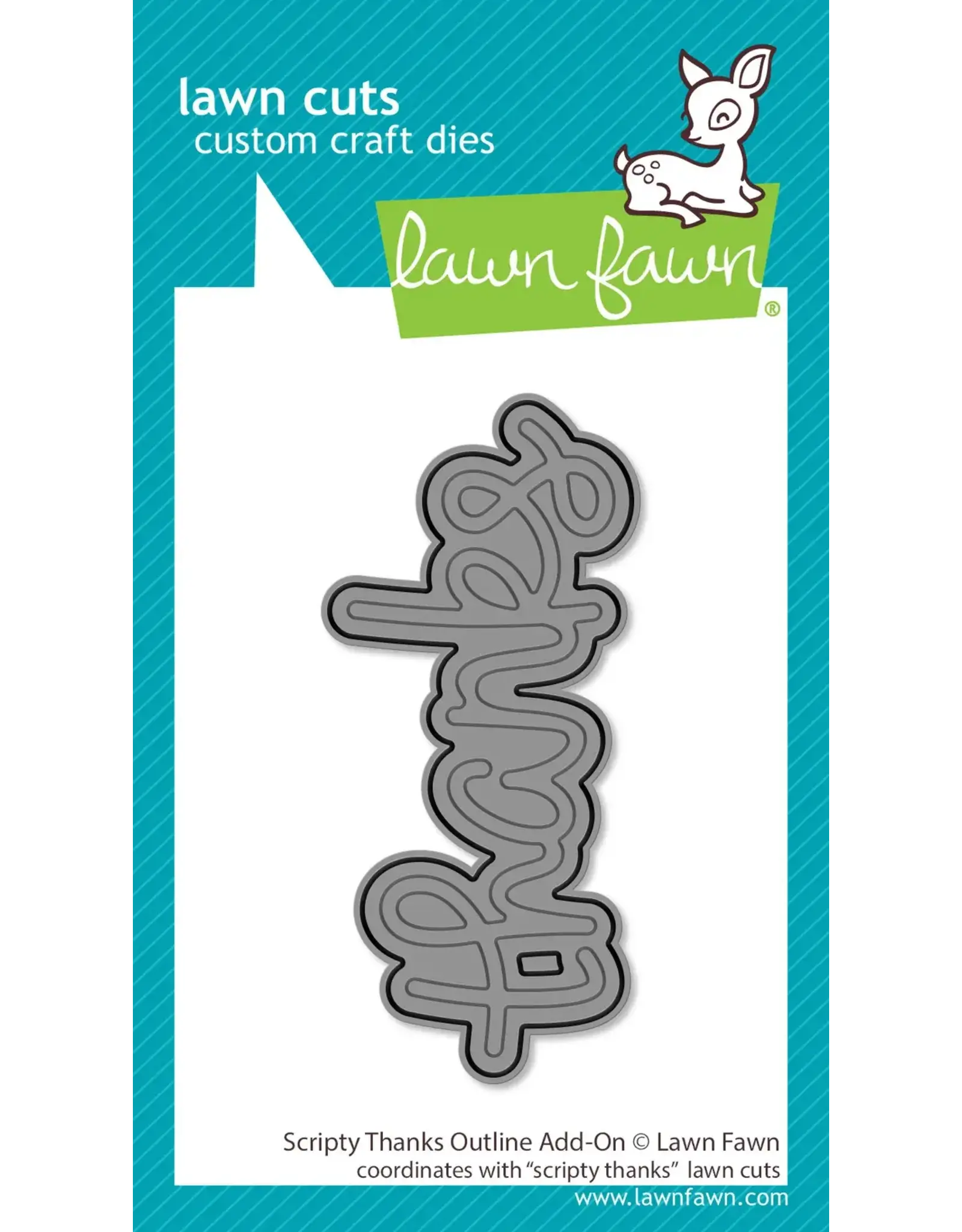 LAWN FAWN LAWN FAWN SCRIPTY THANKS OUTLINE ADD-ON DIE