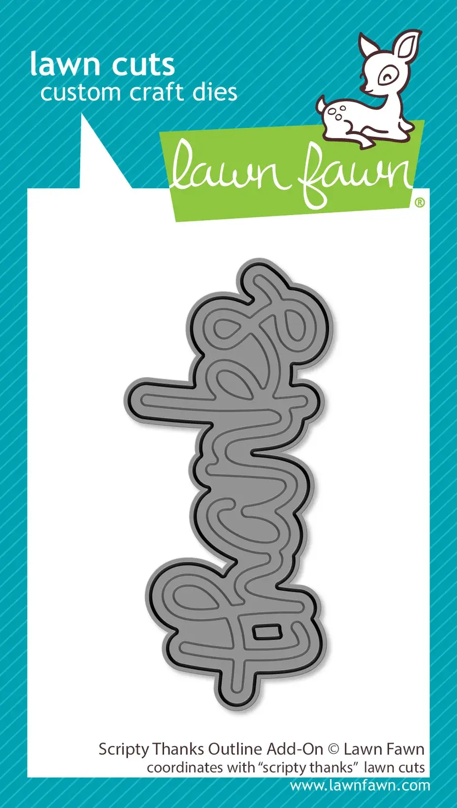 LAWN FAWN LAWN FAWN SCRIPTY THANKS OUTLINE ADD-ON DIE