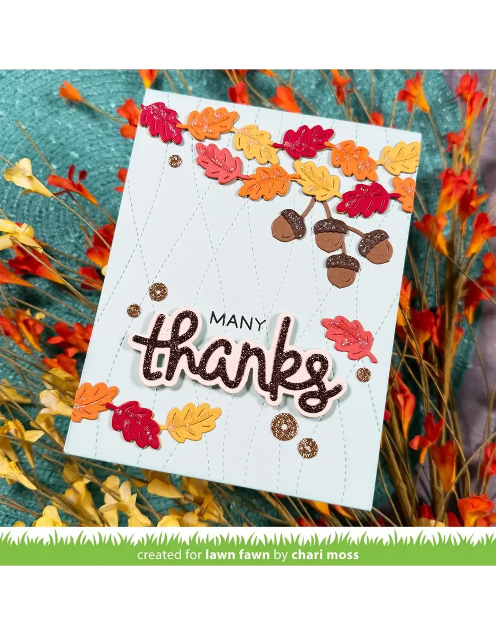 LAWN FAWN LAWN FAWN LEAF AND ACORN BORDER DIE SET
