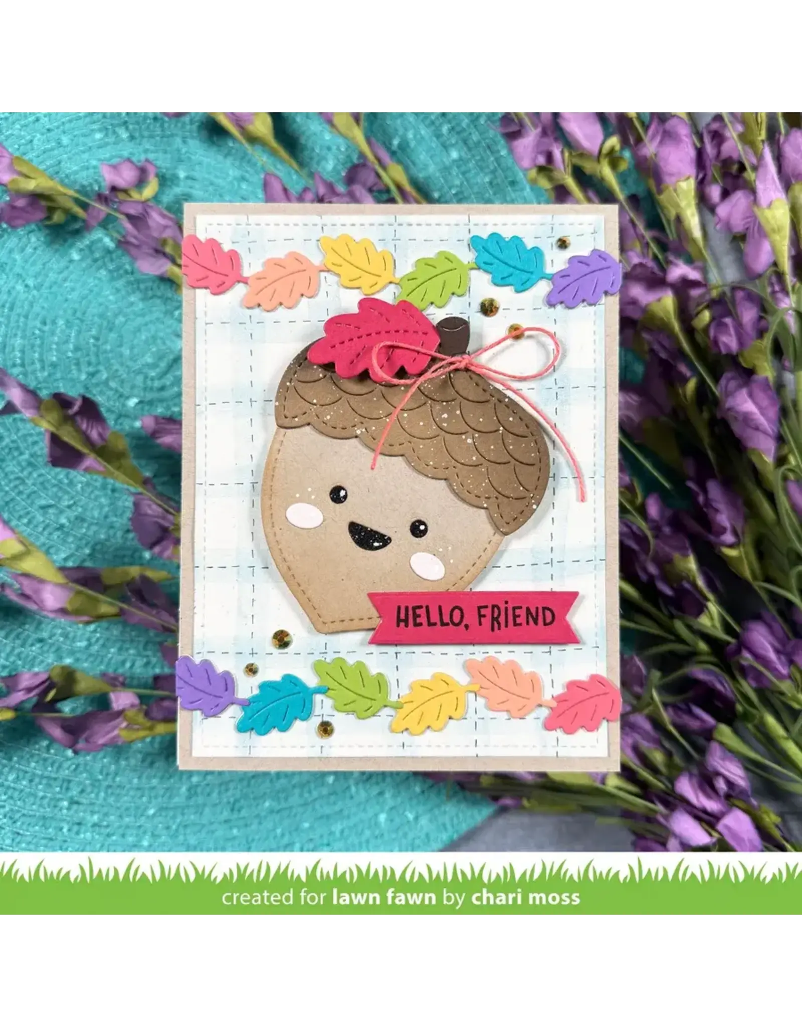 LAWN FAWN LAWN FAWN LEAF AND ACORN BORDER DIE SET