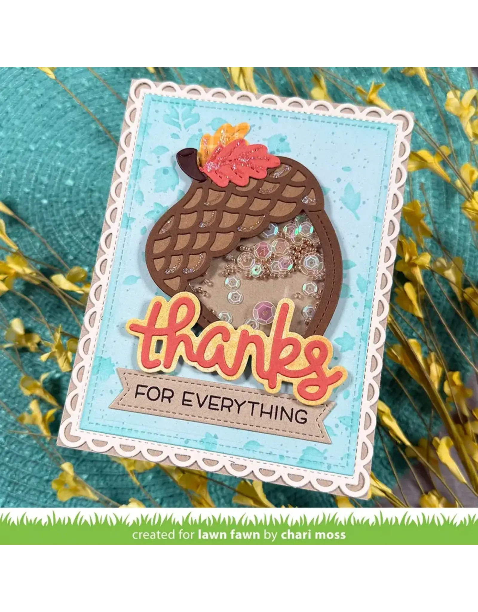 LAWN FAWN LAWN FAWN STITCHED ACORN FRAME DIE SET