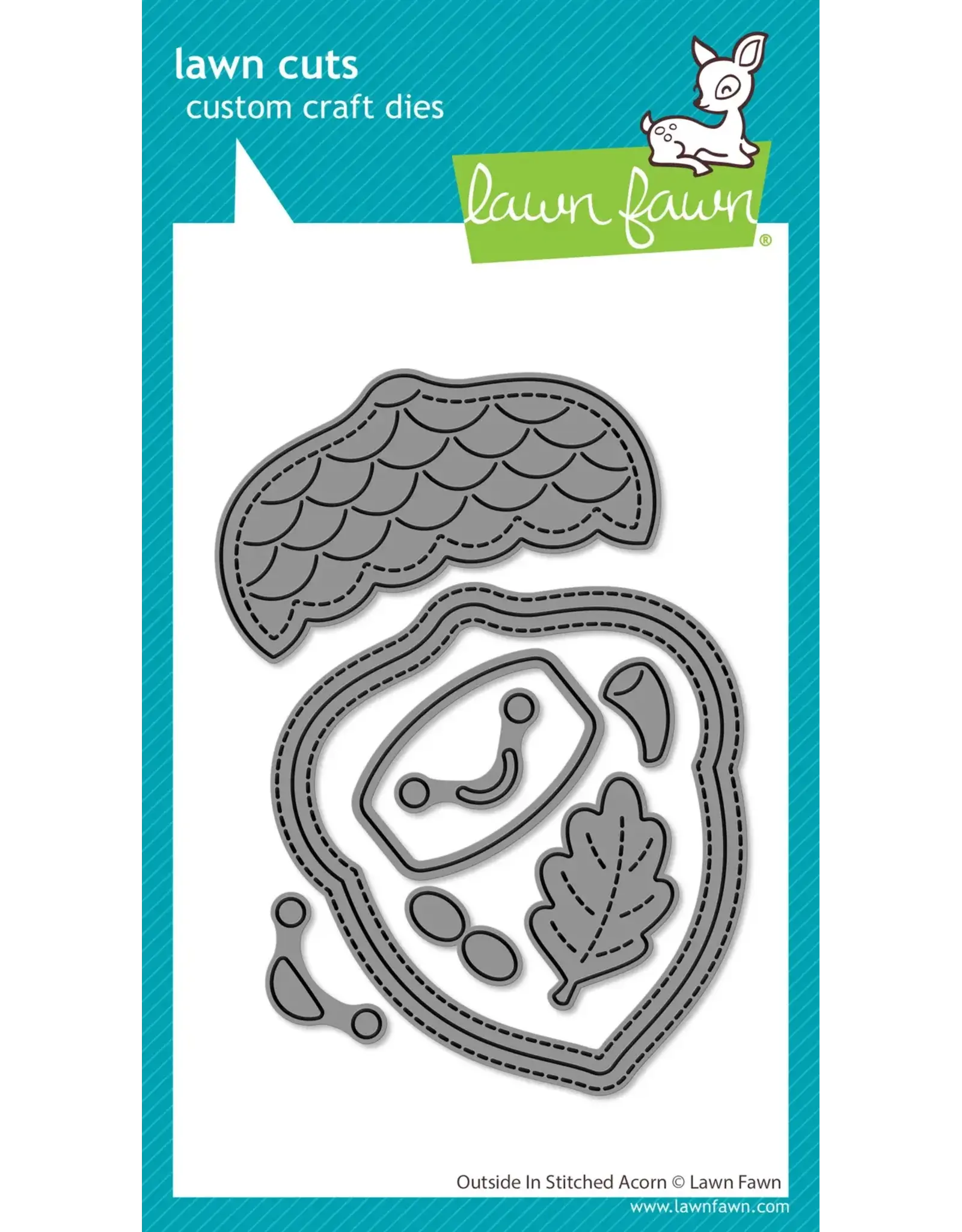 LAWN FAWN LAWN FAWN OUTSIDE IN STITCHED ACORN DIE SET