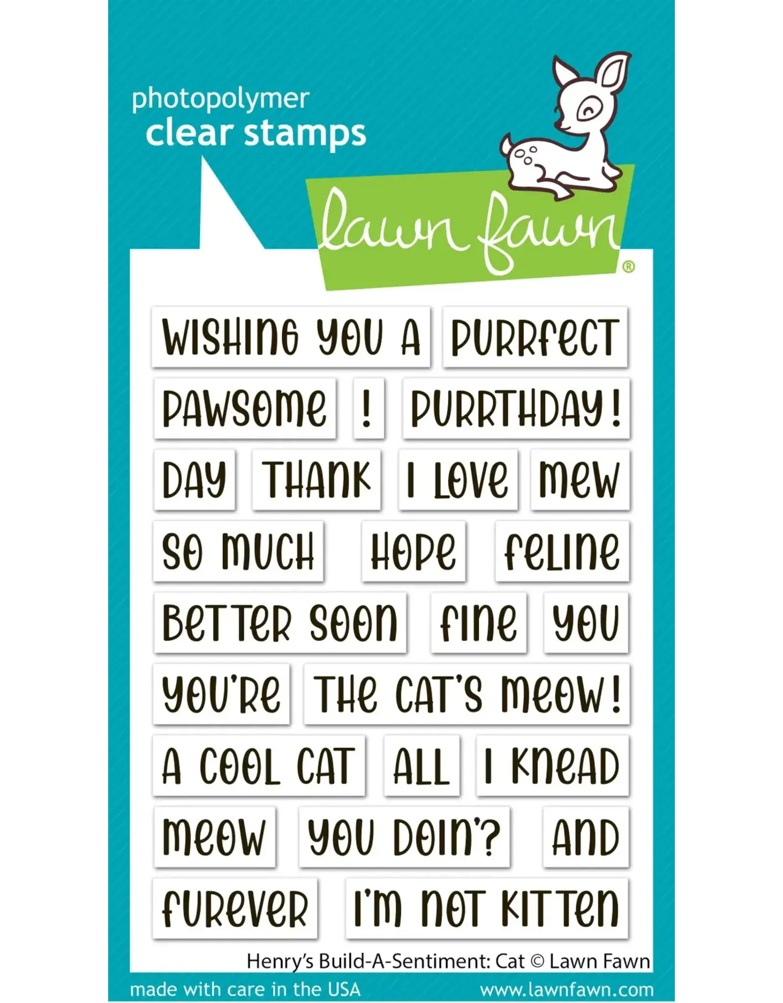 LAWN FAWN LAWN FAWN HENRY'S BUILD-A-SENTIMENT: CAT CLEAR STAMP SET