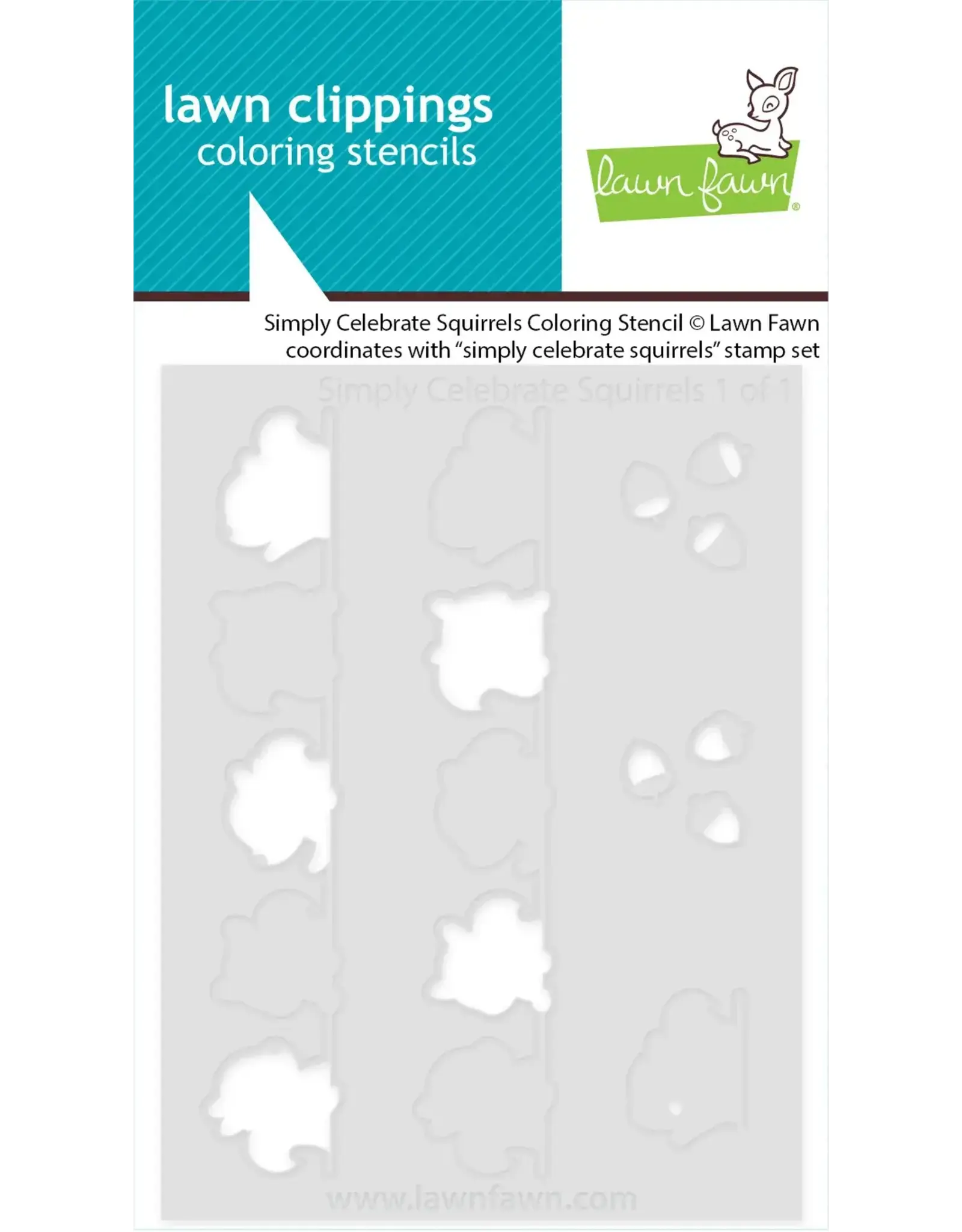 LAWN FAWN LAWN FAWN SIMPLY CELEBRATE SQUIRRELS COLORING STENCIL