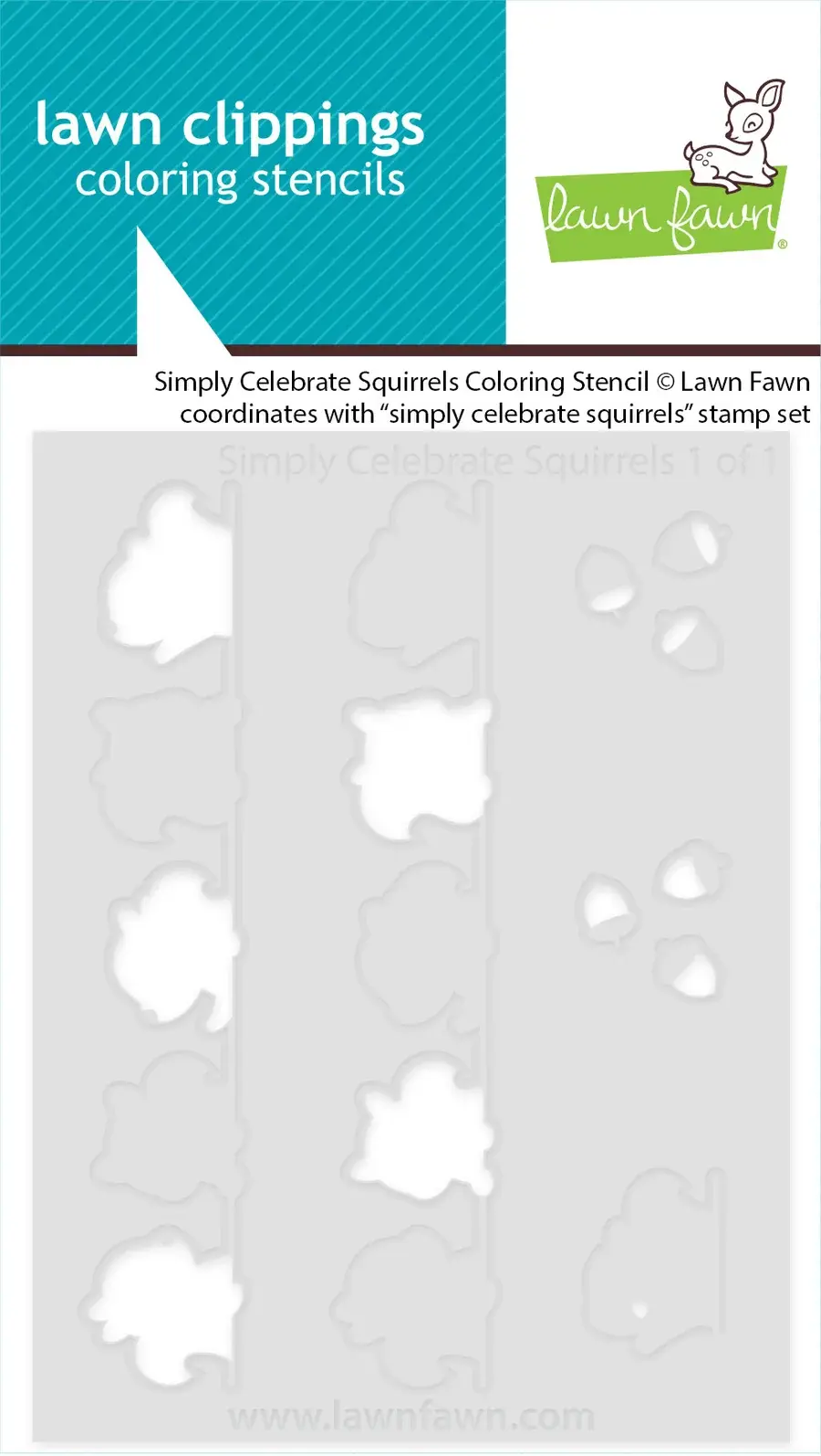 LAWN FAWN LAWN FAWN SIMPLY CELEBRATE SQUIRRELS COLORING STENCIL