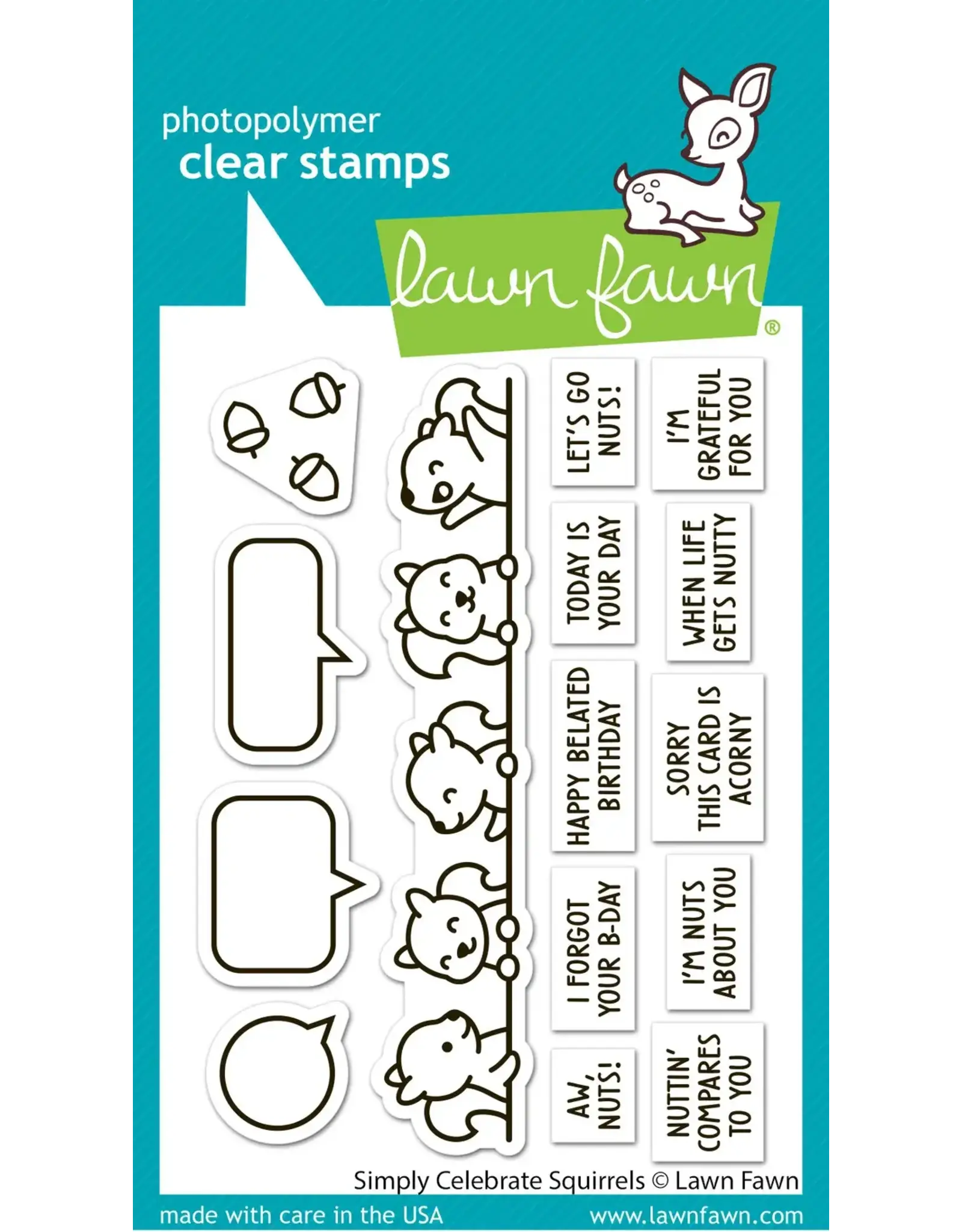 LAWN FAWN LAWN FAWN SIMPLY CELEBRATE SQUIRRELS CLEAR STAMP SET
