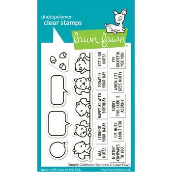 LAWN FAWN LAWN FAWN SIMPLY CELEBRATE SQUIRRELS CLEAR STAMP SET