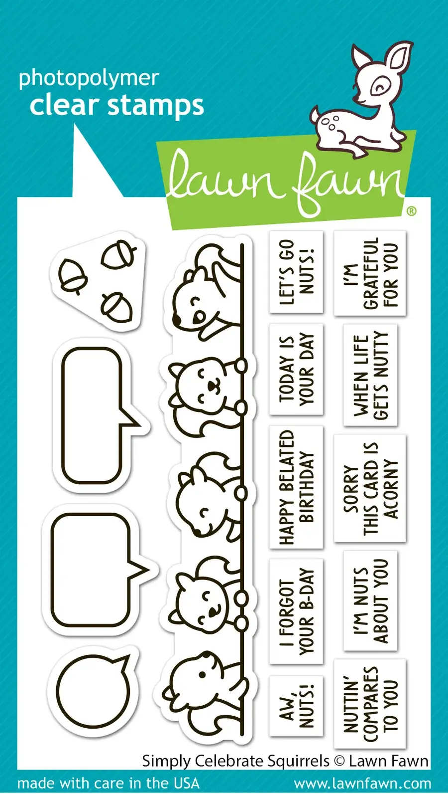 LAWN FAWN LAWN FAWN SIMPLY CELEBRATE SQUIRRELS CLEAR STAMP SET
