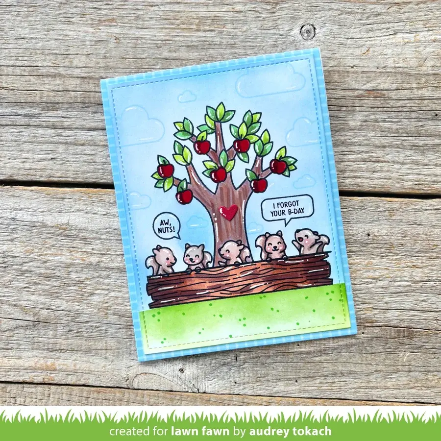 LAWN FAWN LAWN FAWN SIMPLY CELEBRATE SQUIRRELS CLEAR STAMP SET