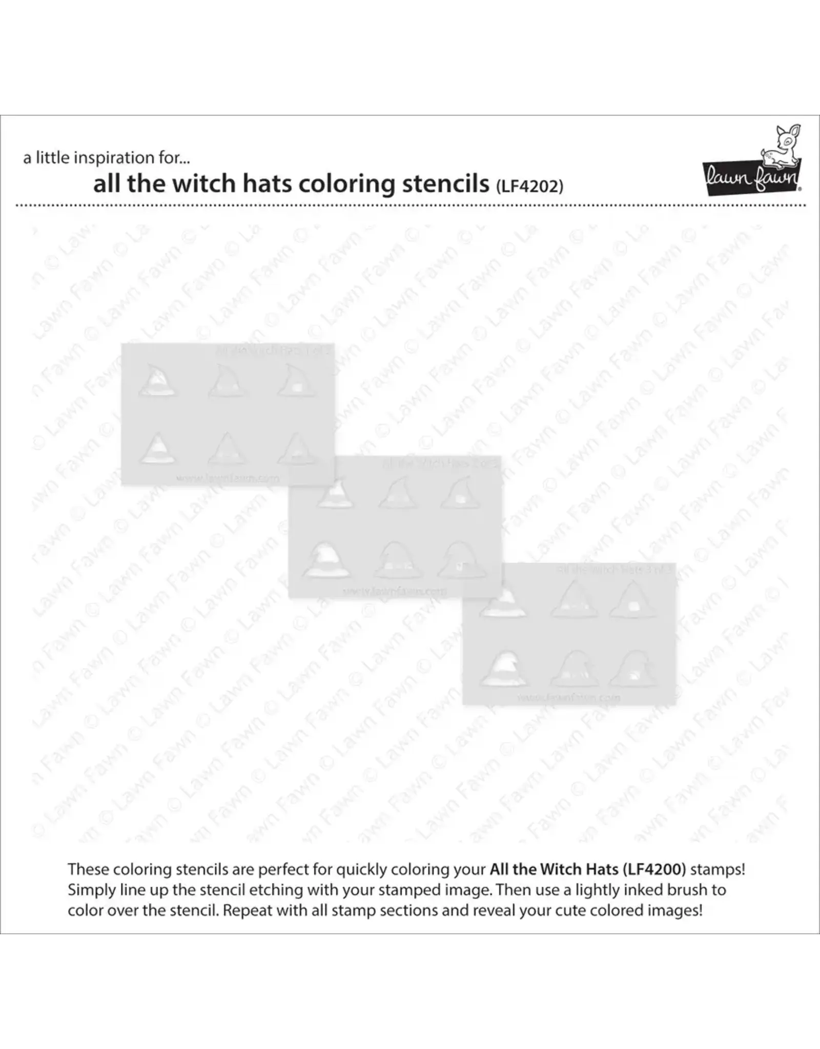 LAWN FAWN LAWN FAWN ALL THE WITCH HATS COLORING STENCIL SET