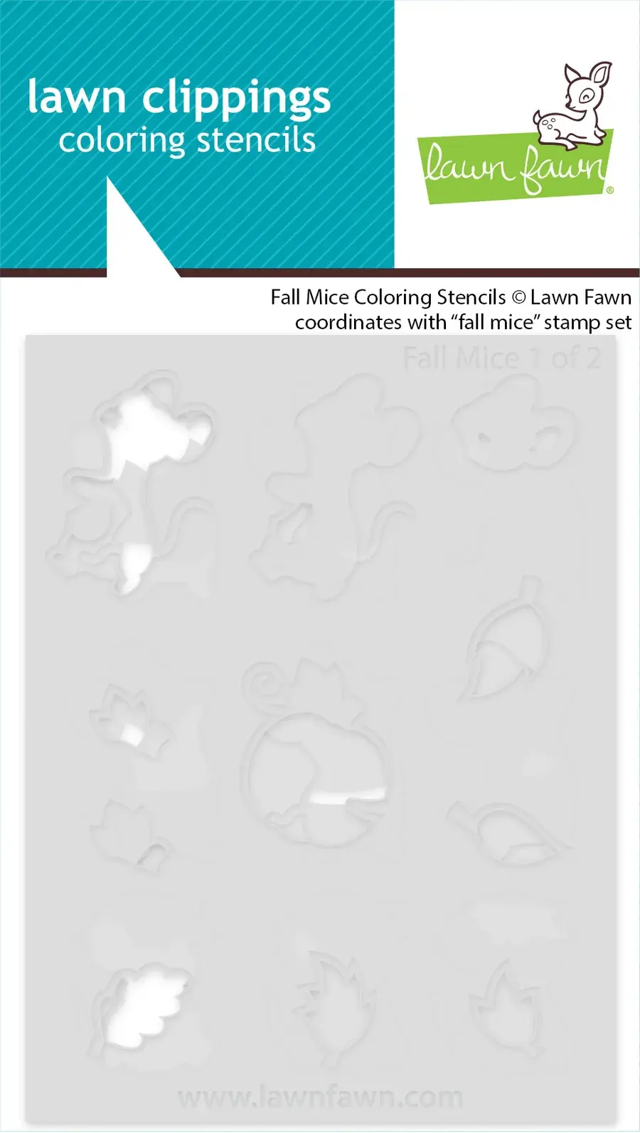 LAWN FAWN LAWN FAWN FALL MICE COLORING STENCIL SET
