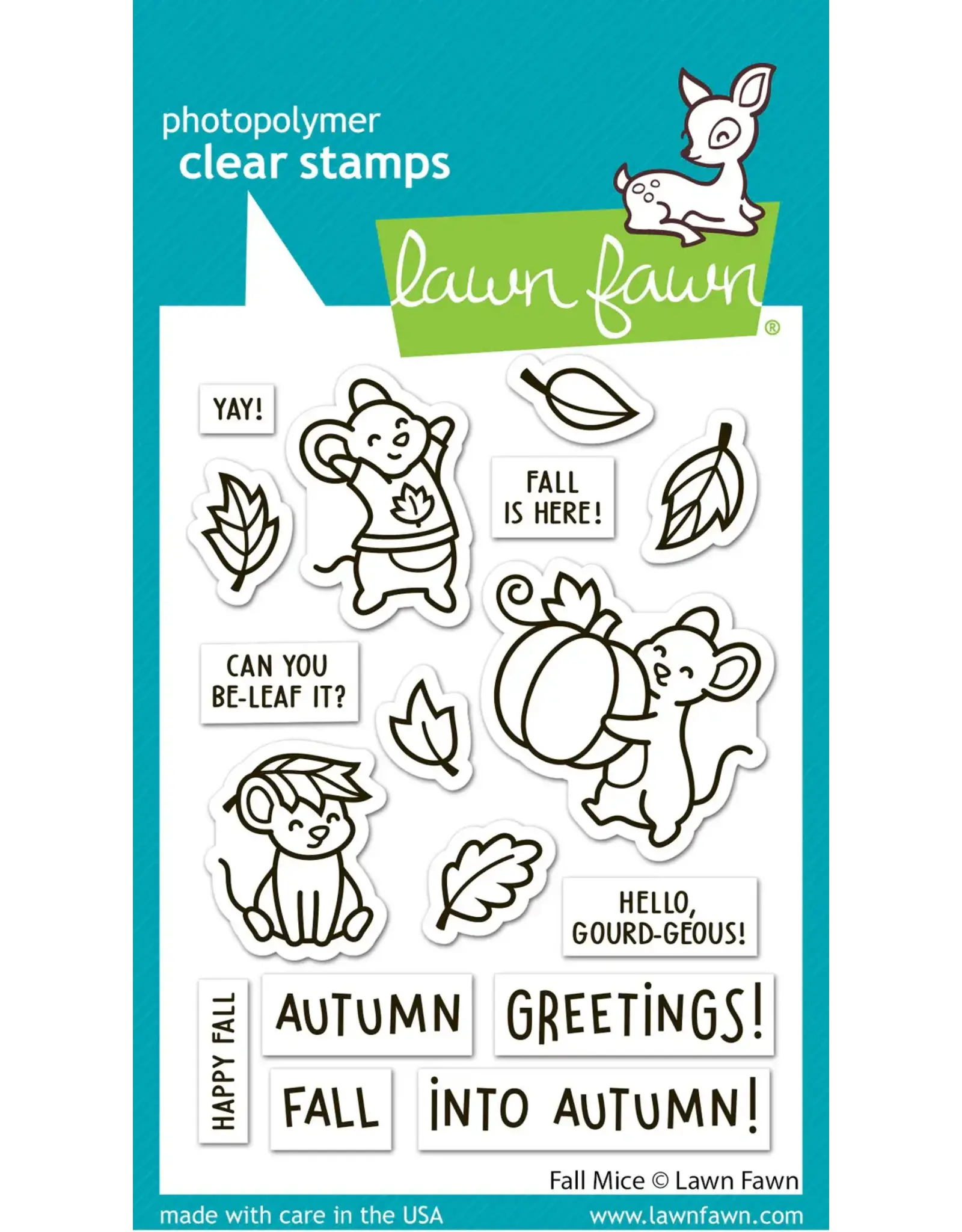 LAWN FAWN LAWN FAWN FALL MICE CLEAR STAMP SET