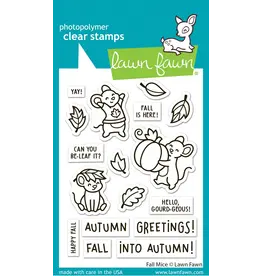 LAWN FAWN LAWN FAWN FALL MICE CLEAR STAMP SET