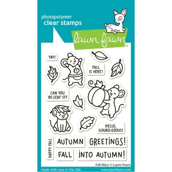 LAWN FAWN LAWN FAWN FALL MICE CLEAR STAMP SET