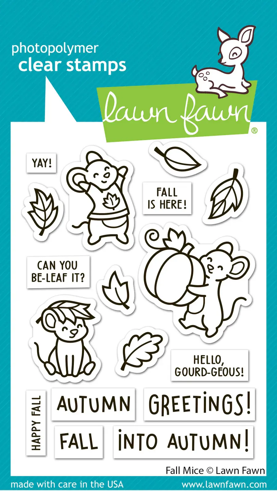LAWN FAWN LAWN FAWN FALL MICE CLEAR STAMP SET