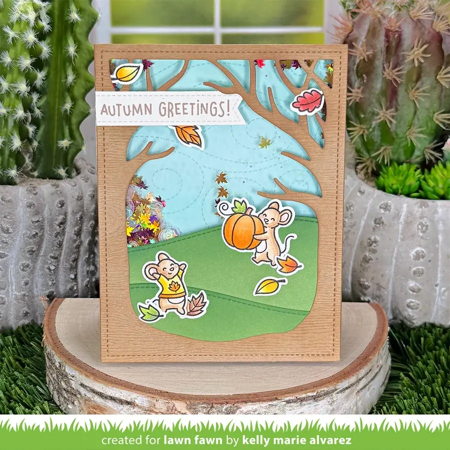 LAWN FAWN LAWN FAWN FALL MICE CLEAR STAMP SET