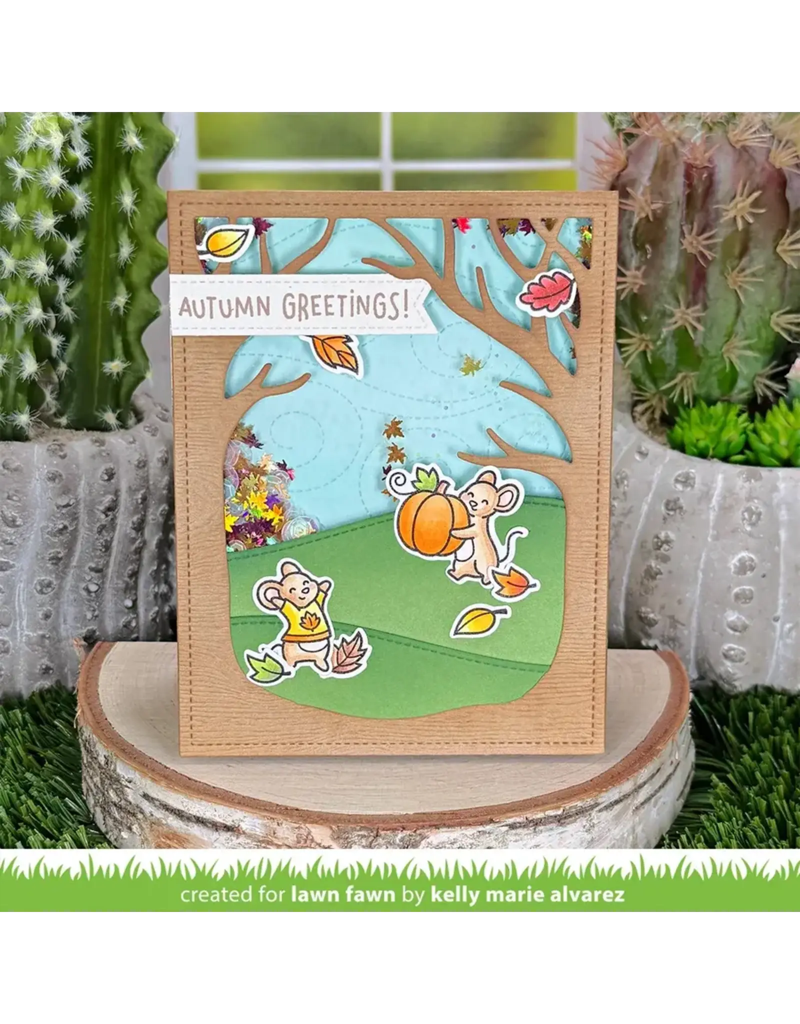 LAWN FAWN LAWN FAWN FALL MICE CLEAR STAMP SET