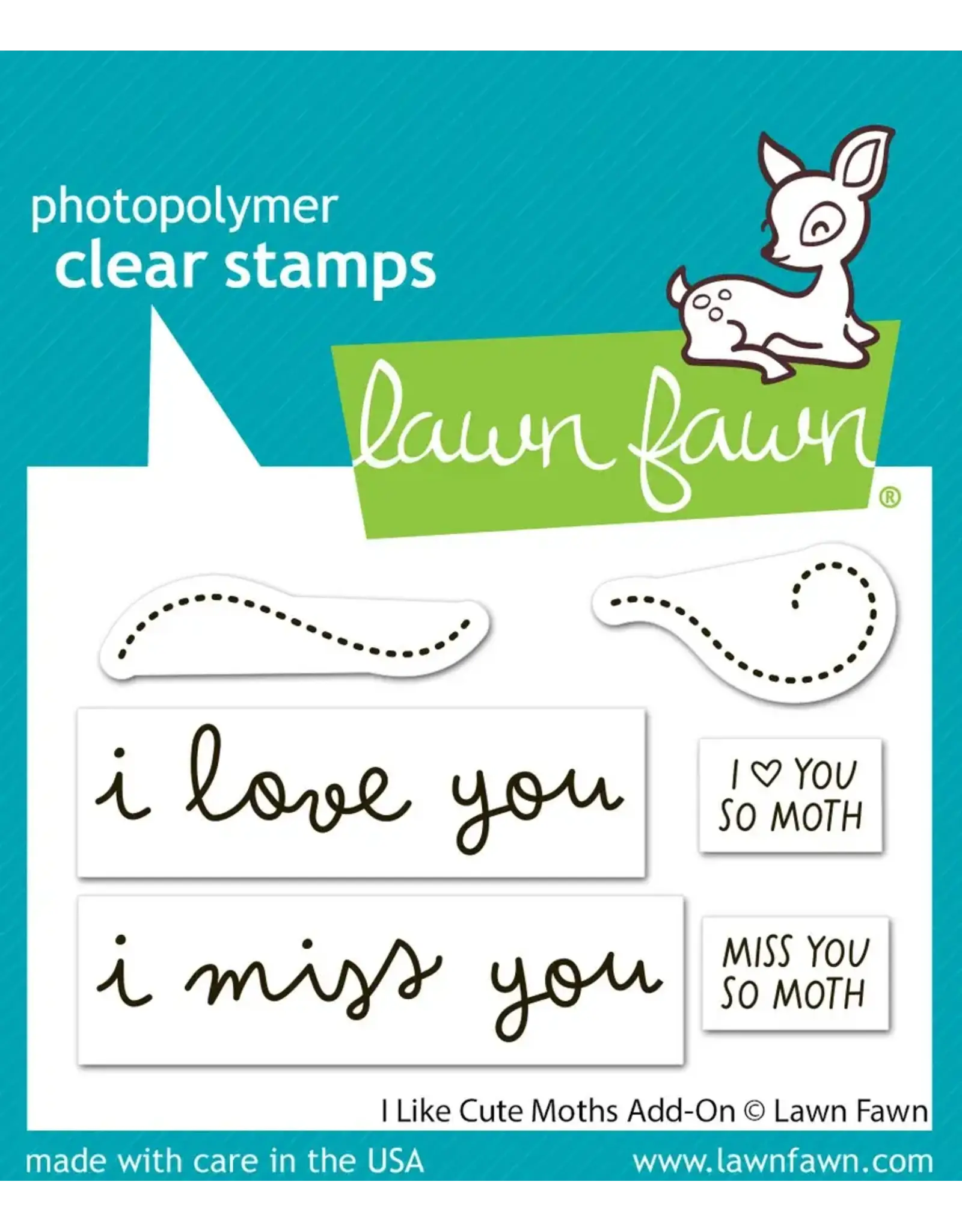 LAWN FAWN LAWN FAWN I LIKE CUTE MOTHS ADD-ON CLEAR STAMP SET