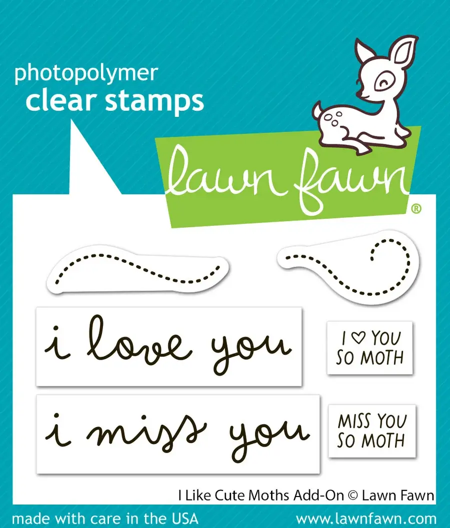 LAWN FAWN LAWN FAWN I LIKE CUTE MOTHS ADD-ON CLEAR STAMP SET