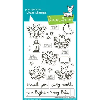 LAWN FAWN LAWN FAWN I LIKE CUTE MOTHS CLEAR STAMP SET